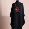 A charcoal black, “Spider-Man” embroidery details agbada, 3/4 sleeve kaftan & sokoto