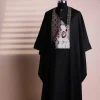 A Charcoal Black, “Thinking APE ” Embroidery Details Agbada