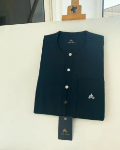A Charcoal black with silver Swarovski button details African Kaftan