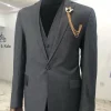 A Charcoal Grey notch lapel Corporate Suit