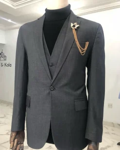 A Charcoal Grey notch lapel Corporate Suit