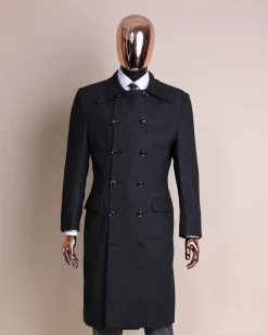 A Charcoal Grey, Peak Lapel Jorgecarli Vogue Trench Wool Suit