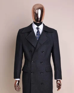 A Charcoal Grey, Peak Lapel Jorgecarli Vogue Trench Wool Suit