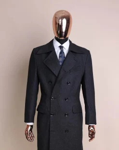 A Charcoal Grey, Peak Lapel Jorgecarli Vogue Trench Wool Suit