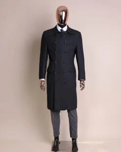 A Charcoal Grey, Peak Lapel Jorgecarli Vogue Trench Wool Suit