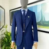 A Checkerboard Checkered Pattern, navy blue – nobility – “Board Room” peak lapel suit