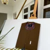 A Chocolate Brown African kaftan with clear view pearl Swarovski button and sokoto