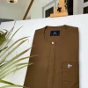 A Chocolate brown African kaftan with a clear view Swarovski button and sokoto