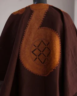 A Chocolate Brown, Arewa Embroidery Traditional Agbada.