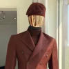 A Chocolate Brown Men’s beret hat.