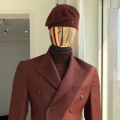A Chocolate Brown Men’s beret hat.