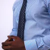 A Classic blue and white stripe shirt.