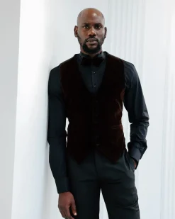 A Classic Brown Velvet Waistcoat.