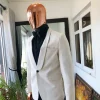 A classic white Ivory Floral jacquard shawl lapel Suit