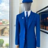 A cobalt blue “peaky blinders” Cool wool @scabal (501090) fabric peak lapel suit