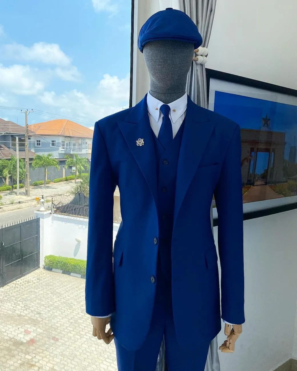 A cobalt blue “peaky blinders” Cool wool @scabal (501090) fabric peak lapel suit