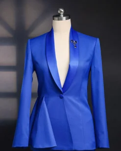 A Cobalt Blue, Shawl Lapel Suit.