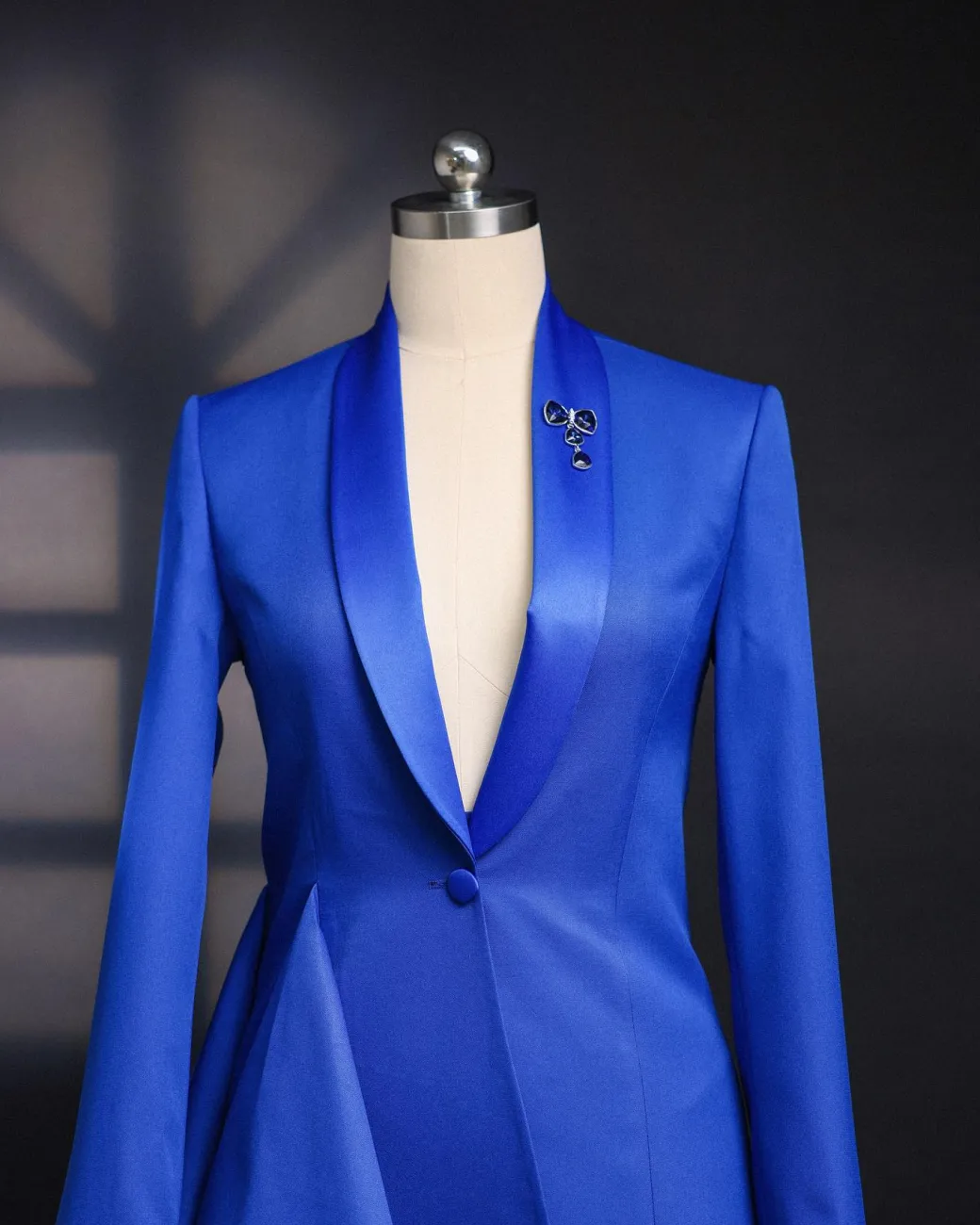 A Cobalt Blue, Shawl Lapel Suit.