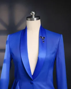 A Cobalt Blue, Shawl Lapel Suit.