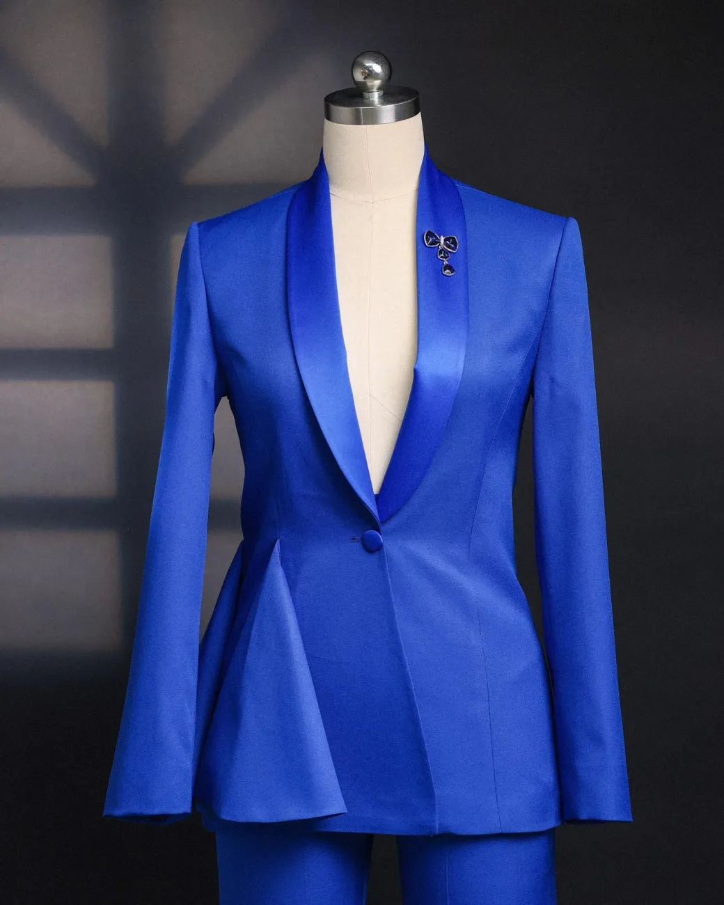 A Cobalt Blue, Shawl Lapel Suit.