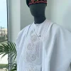 A Cocaine white with a floral Japanese intersection design with Swarovski stone detailing Agbada