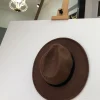 A Coffee Brown Men Fashion Wool Hat.