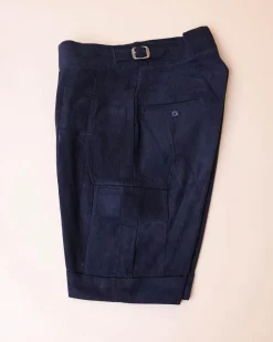 A “Combat” Navy Blue Corduroy, 3 Button Safari Suit