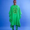 A Cool Green, Spiral Octagonal Interconnected Details Agbada
