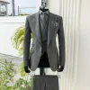 A Dark Grey, Ivory Pencil Stripe, Jorgecarli, Knitted Peak Lapel Suit