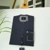 A dark grey stripe senator kaftan