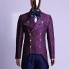 A Double Breasted Tail Metallic Jacquard Period Suit