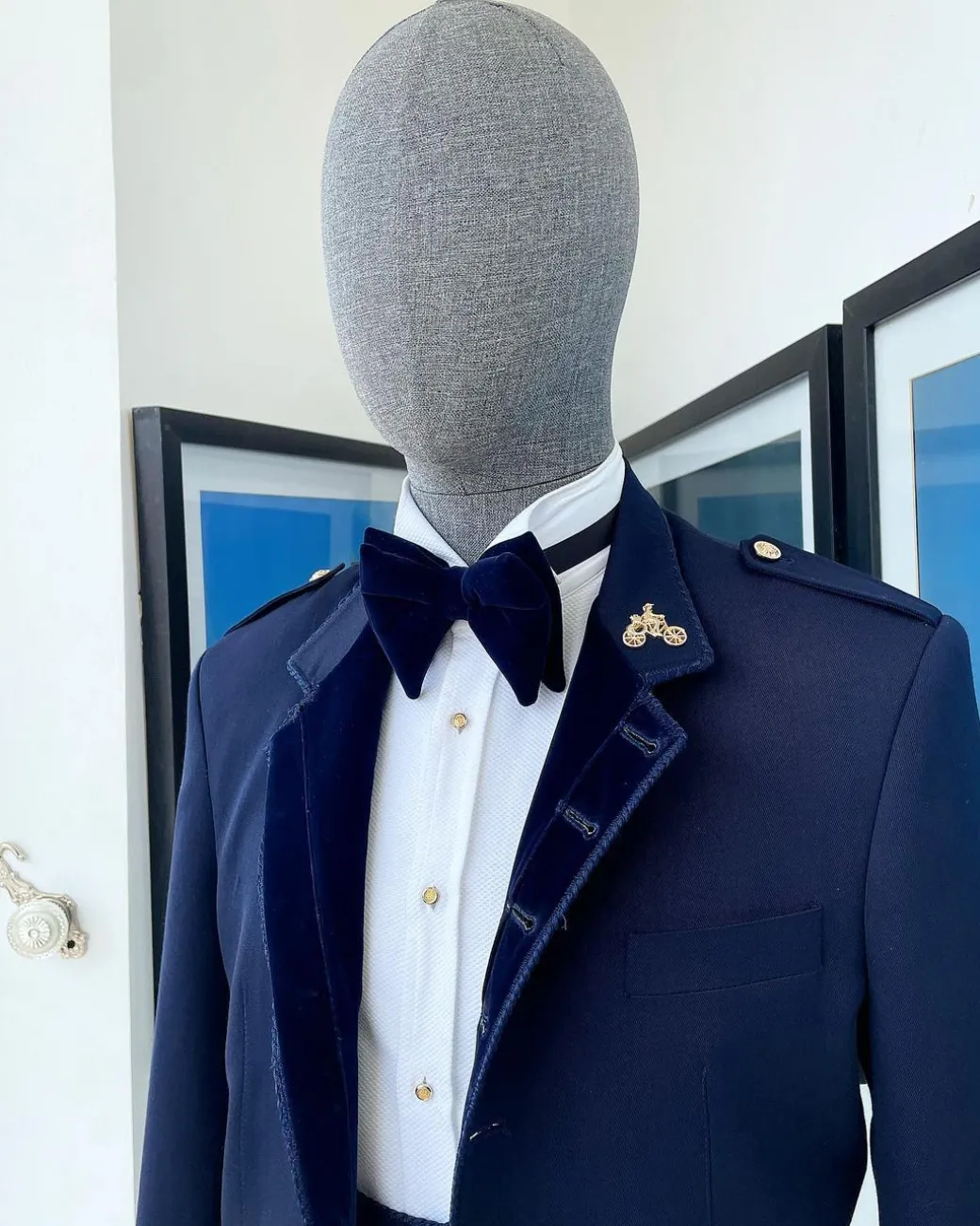 A “duopoly” navy blue royal tuxedo suit