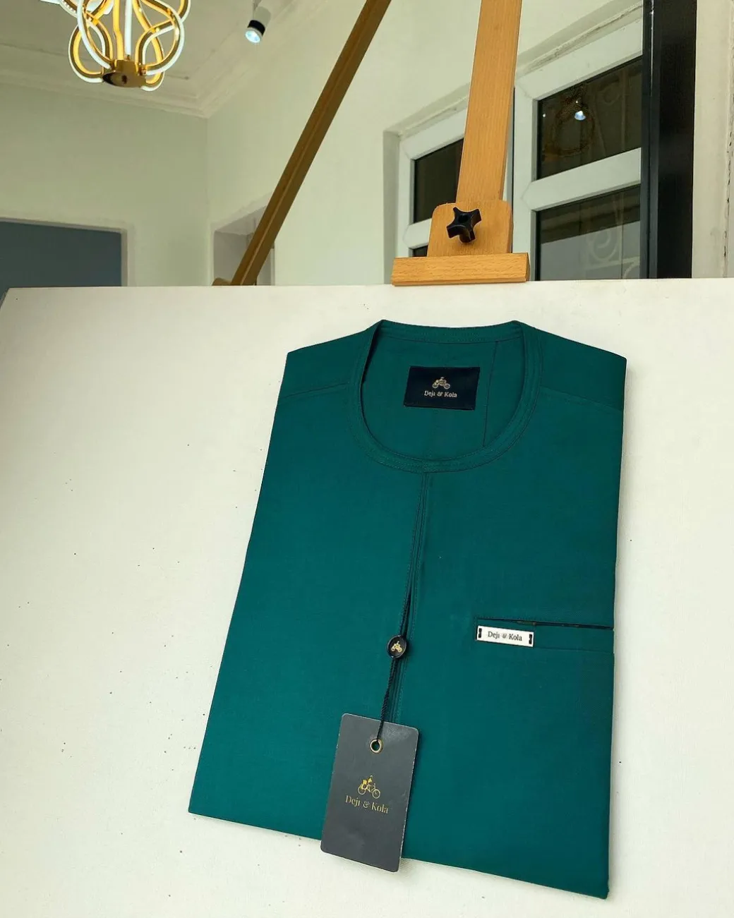 A Emerald Green Zipline design African Kaftan and sokoto