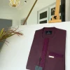 A Flap burgundy embroidery kaftan with a matching pocket design and Sokoto