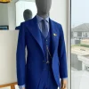 A glen plaid check, lapis blue – nobility – “Board Room” peak lapel suit
