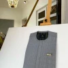 A Grey check Front flap African kaftan with pen hole details and sokoto