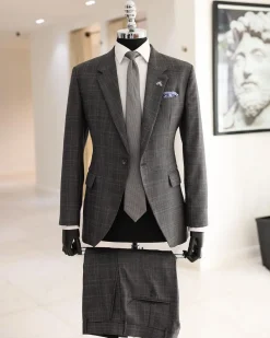 A Grey, Plaid Check, Notch Lapel, Jorgecarli Suit