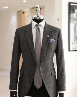 A Grey, Plaid Check, Notch Lapel, Jorgecarli Suit