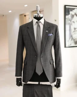 A Grey, Plaid Check, Notch Lapel, Jorgecarli Suit
