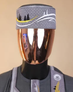 A Grey, Undulating Lane Embroidery Detailing Hat