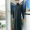 A Hunter Green, Tiny Flap long-length African traditional senator kaftan native and Sokoto