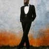 A Layered Combat Charcoal Black Tuxedo Suit.