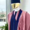 A light beige agbada with a navy blue uncoordinated lines embroidery design, Yoruba embroidery hat, kaftan and sokoto
