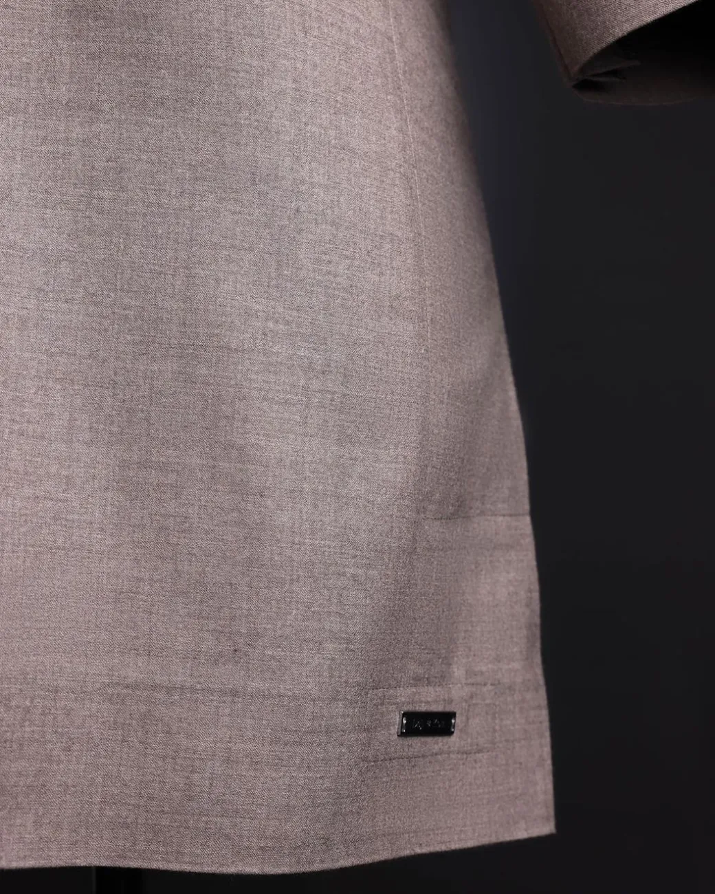 A Light cedar brown, Jorgecarli wool, front flap, layered suit & pen pocket, 3/4 sleeve and clear view silver Swarovski button African senator kaftan native.