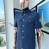 A Light Denim Blue Vintage “Havana” French Safari Suit