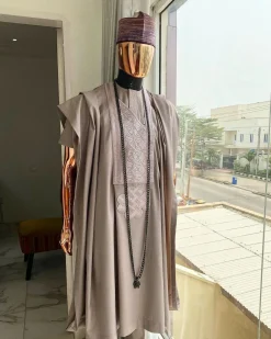 A Light Onions Color with embroidery Agbada