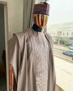 A Light Onions Color with embroidery Agbada