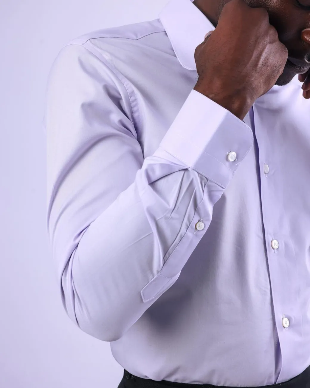 A Lilac, Wrinkle-Free Business Shirt.