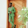 A Linen, Crocodile Green, Notch Lapel Suit
