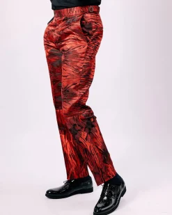 A Mahogany Red “Black Tears” Inverted Pattern Pant Trousers.